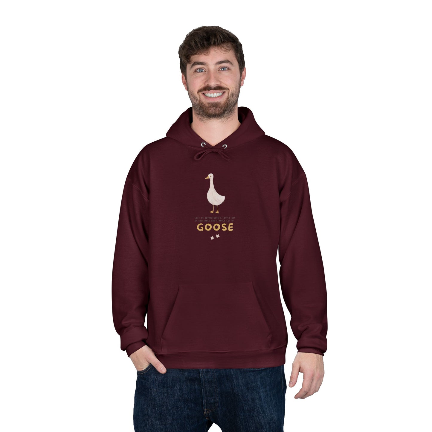 Eco-Friendly Goose Pullover Hoodie | Comfortable & Stylish Sweatshirt for Goose Lovers, Eco-Conscious Gifts, Casual Wear, Unisex Apparel