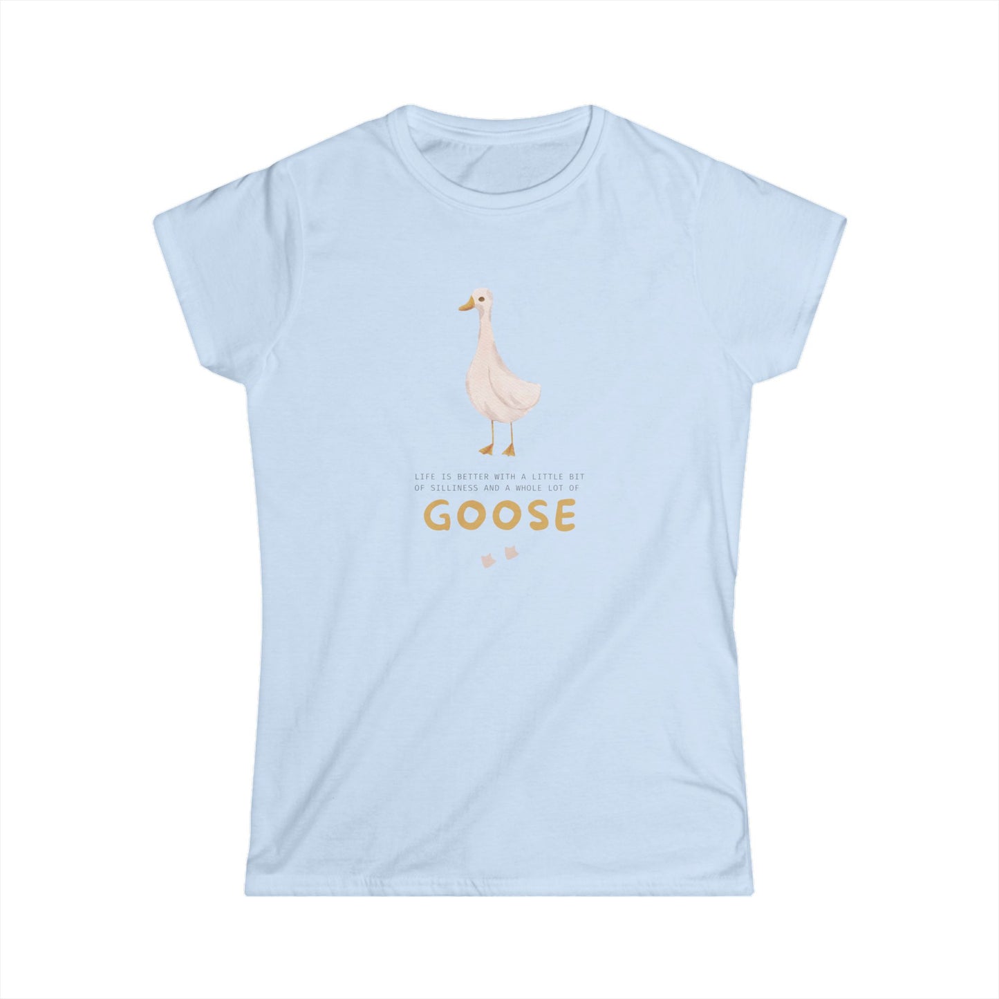 Women's Cute Goose Graphic Tee, Whimsical Animal Shirt, Gift for Bird Lovers, Casual Outfit, Birthday Present, Eco-Friendly Fashion