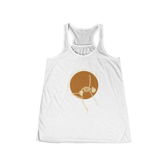 Chic Skeleton Graphic Tank for Women, Summer Top, Festival Wear, Yoga Shirt, Bohemian Style