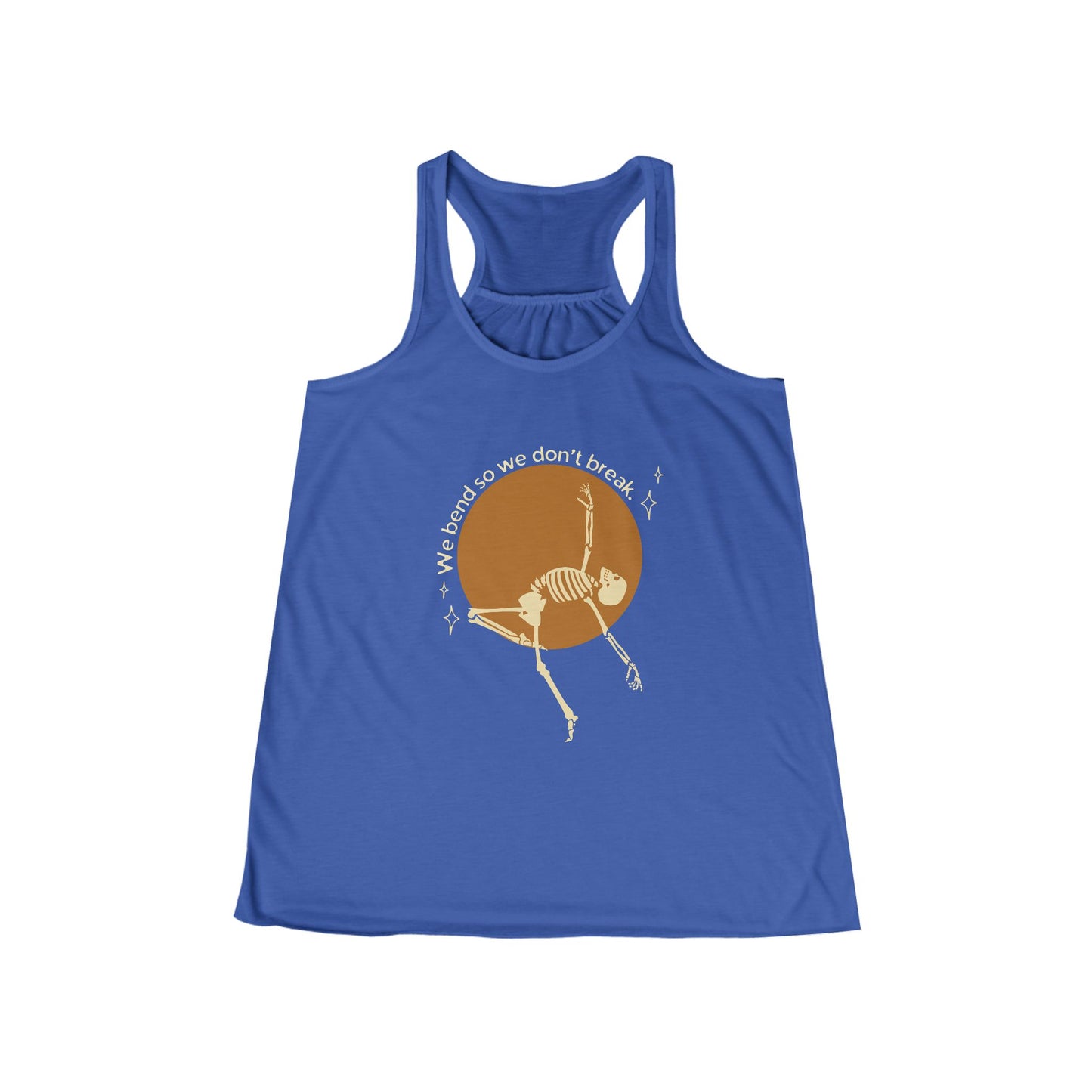 Chic Skeleton Graphic Tank for Women, Summer Top, Festival Wear, Yoga Shirt, Bohemian Style