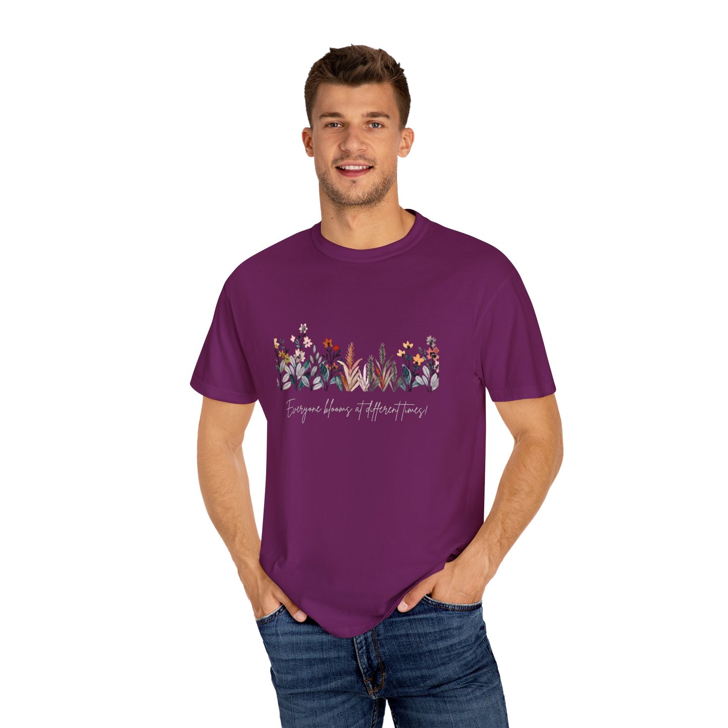 Floral Garden Unisex T-shirt, Botanical Tee, Gift for Nature Lovers, Casual Everyday Wear, Eco-Friendly Fashion, Spring Summer Outfit