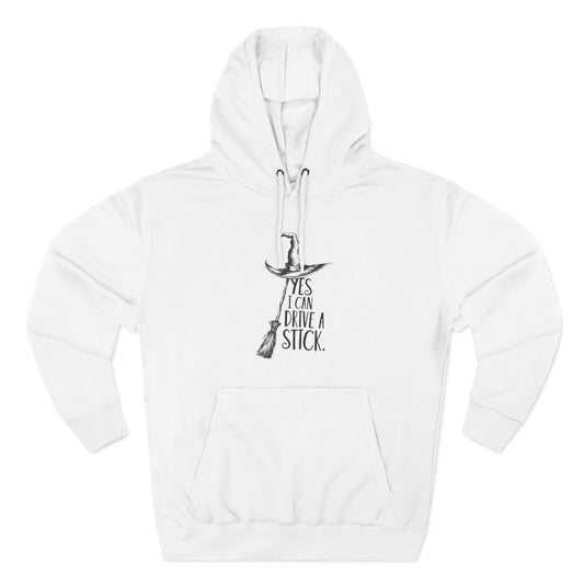 Fleece Hoodie - Funny Witch Can Drive Stick