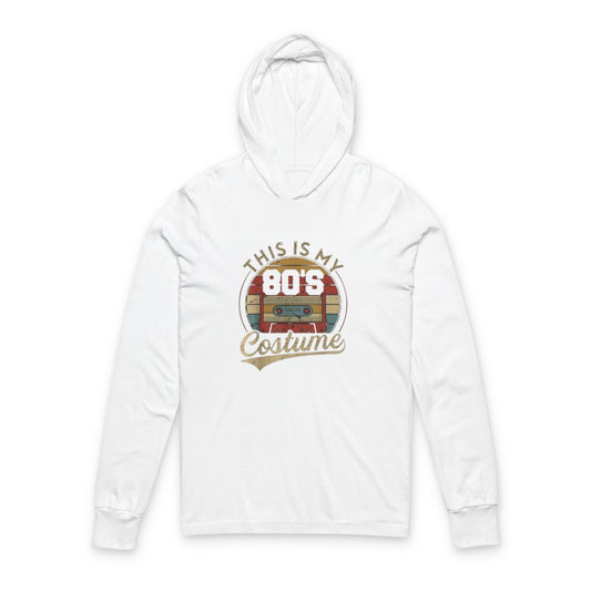 80's Costume Unisex Hooded Long Sleeve Tee, Retro Apparel, Halloween Costume, 80s Party Shirt, Gift for Nostalgia Lovers