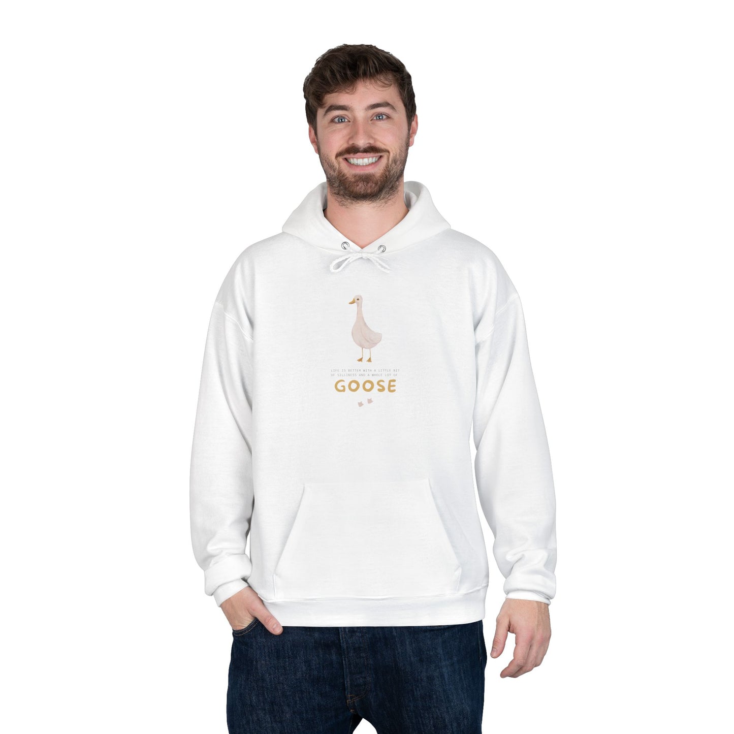 Eco-Friendly Goose Pullover Hoodie | Comfortable & Stylish Sweatshirt for Goose Lovers, Eco-Conscious Gifts, Casual Wear, Unisex Apparel