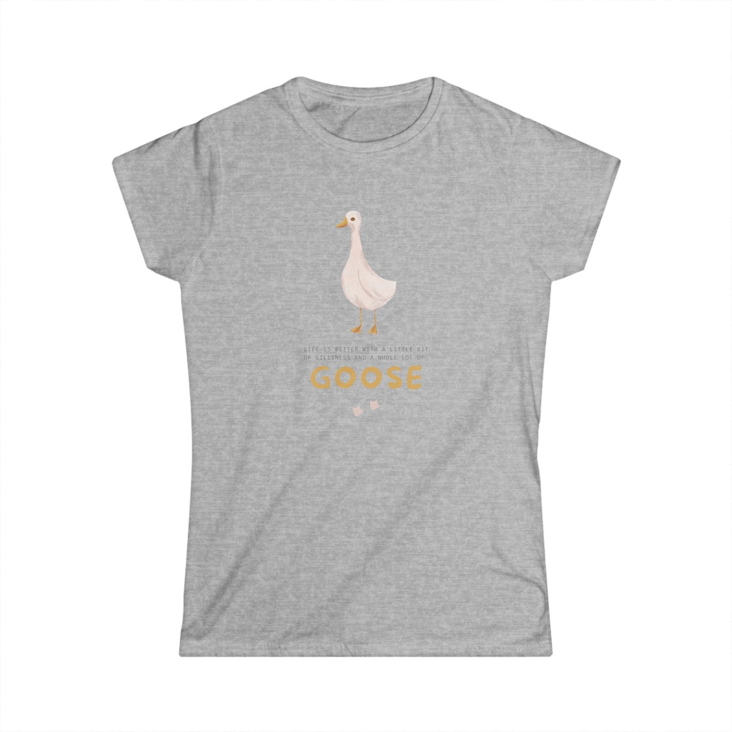 Women's Cute Goose Graphic Tee, Whimsical Animal Shirt, Gift for Bird Lovers, Casual Outfit, Birthday Present, Eco-Friendly Fashion