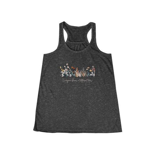 Women's Floral Racerback Tank Top, Summer Activewear, Bohemian Style, Perfect for Festivals, Gifts for Her, Casual Everyday Wear