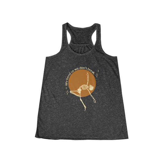 Chic Skeleton Graphic Tank for Women, Summer Top, Festival Wear, Yoga Shirt, Bohemian Style