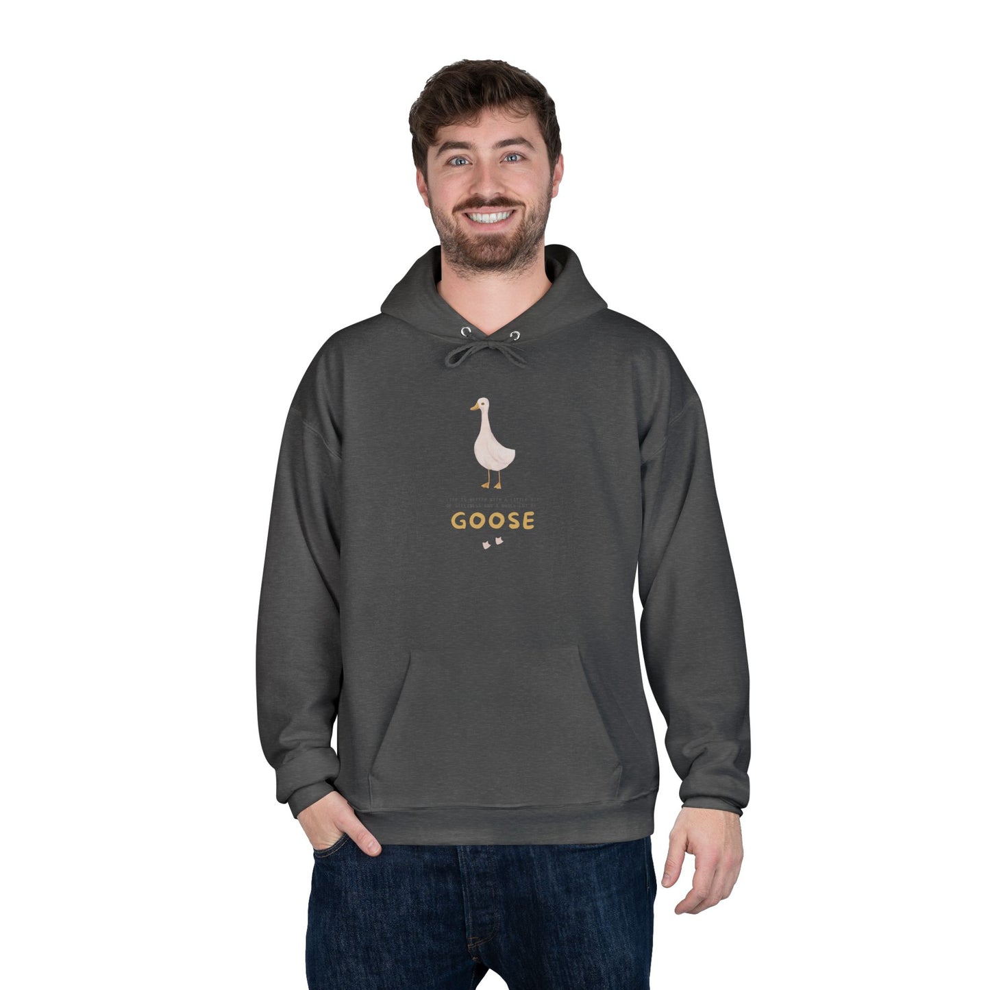 Eco-Friendly Goose Pullover Hoodie | Comfortable & Stylish Sweatshirt for Goose Lovers, Eco-Conscious Gifts, Casual Wear, Unisex Apparel
