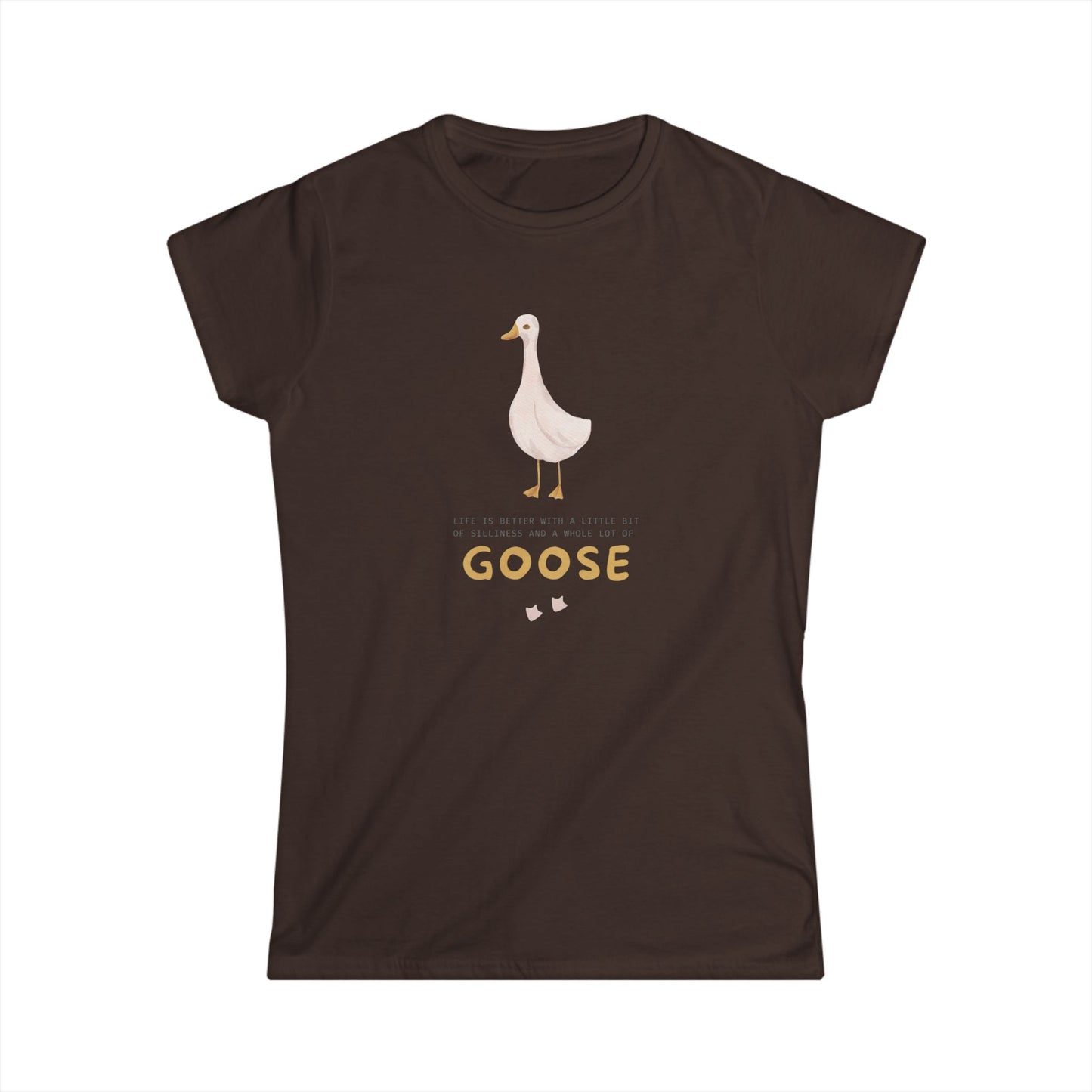 Women's Cute Goose Graphic Tee, Whimsical Animal Shirt, Gift for Bird Lovers, Casual Outfit, Birthday Present, Eco-Friendly Fashion