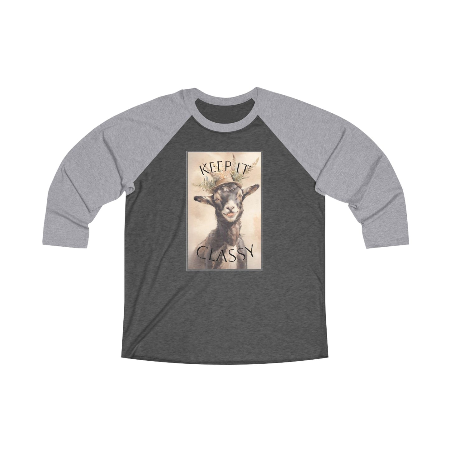 Keep It Classy Goat T-Shirt, Funny Animal Tee, Unisex Raglan Shirt, Perfect Gift for Goat Lovers, Casual Everyday Wear, Animal Lover Apparel