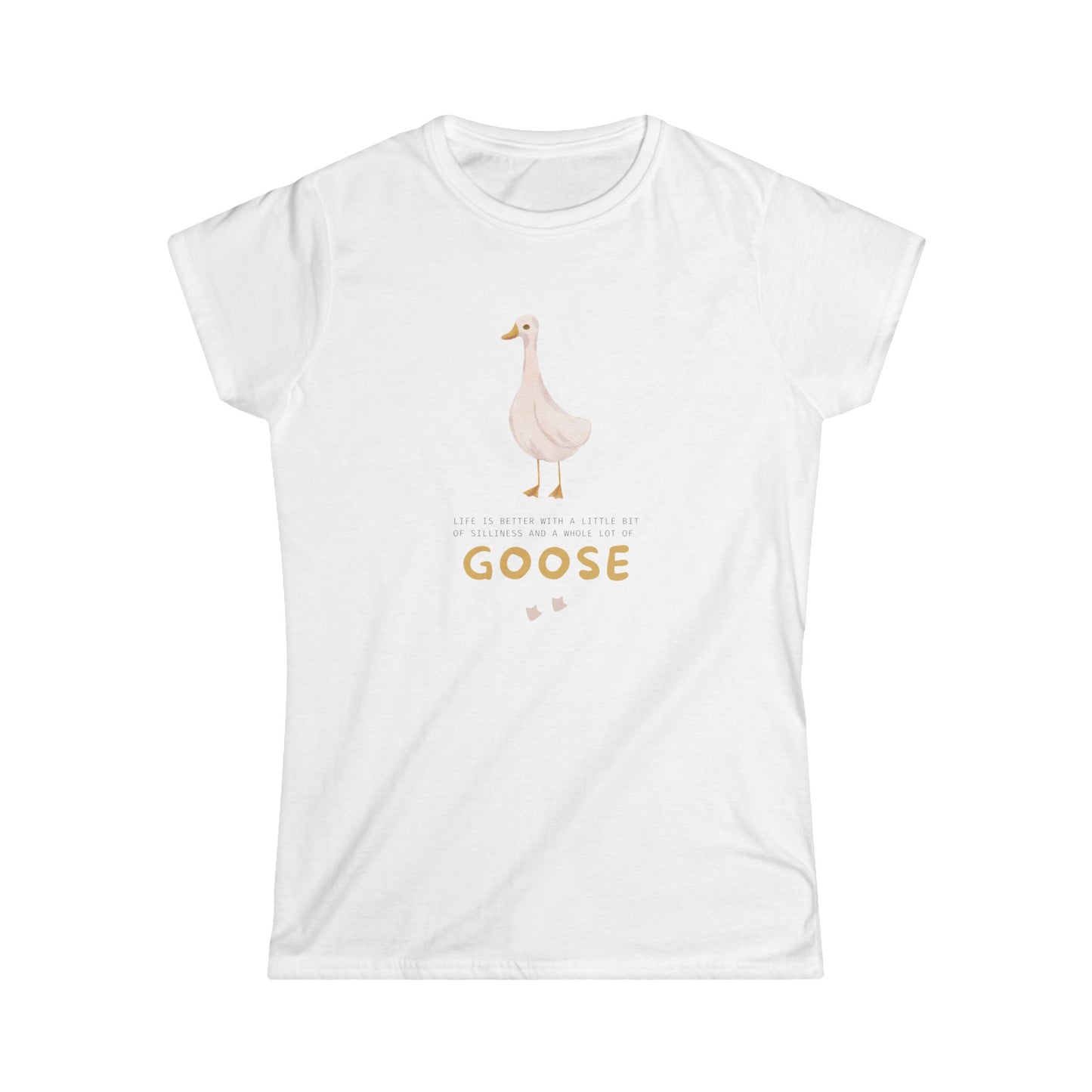Women's Cute Goose Graphic Tee, Whimsical Animal Shirt, Gift for Bird Lovers, Casual Outfit, Birthday Present, Eco-Friendly Fashion