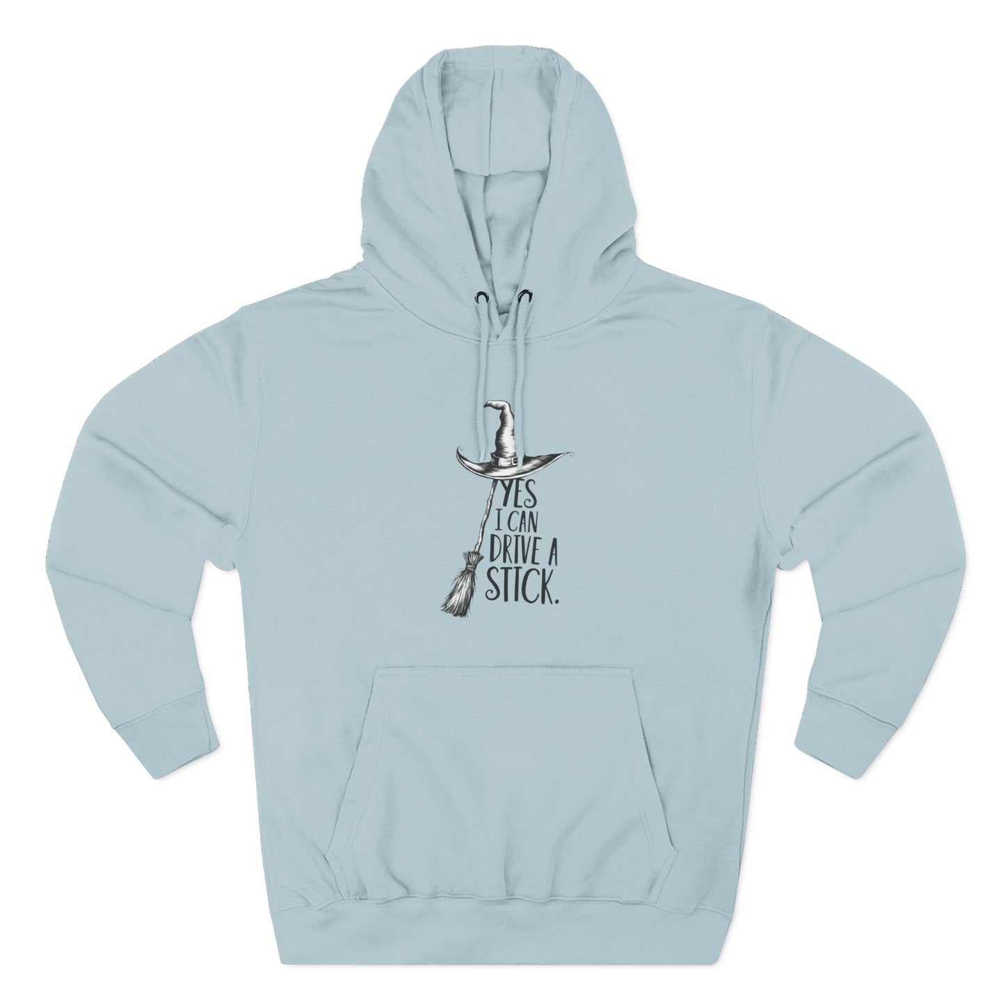 Fleece Hoodie - Funny Witch Can Drive Stick