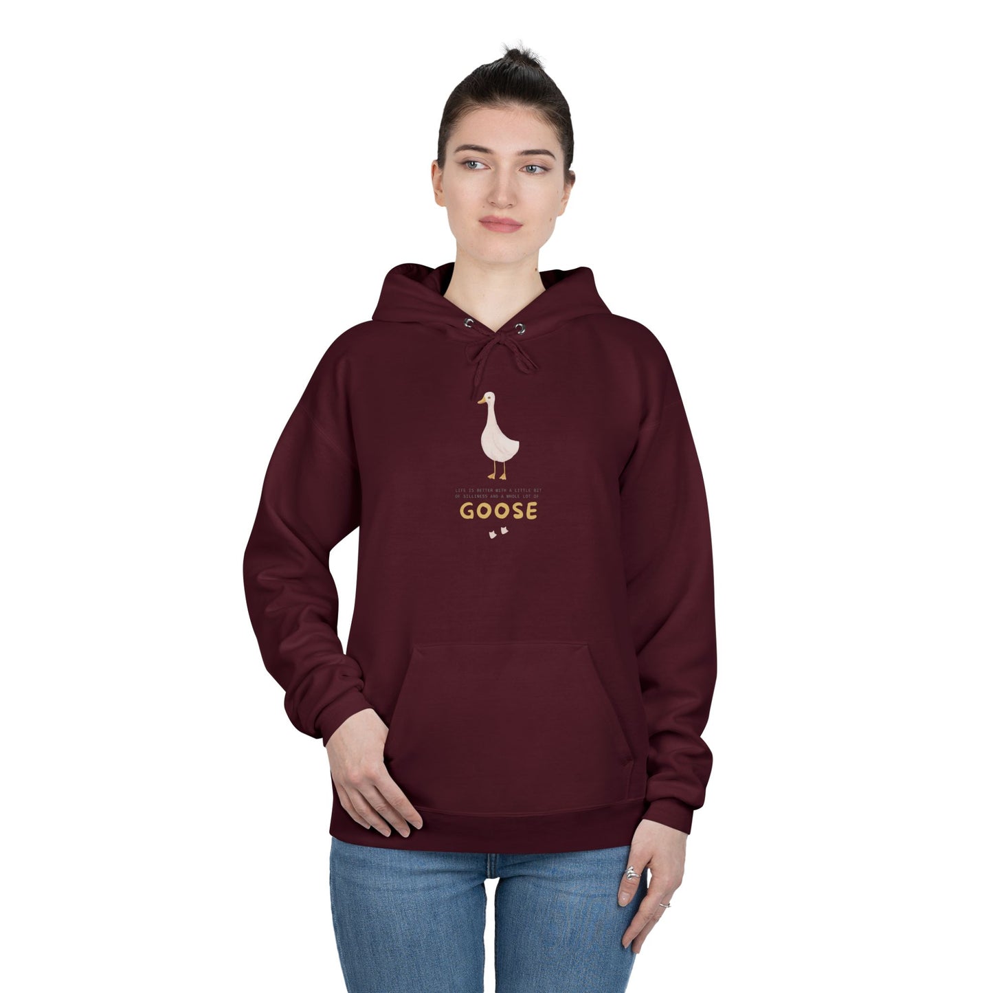 Eco-Friendly Goose Pullover Hoodie | Comfortable & Stylish Sweatshirt for Goose Lovers, Eco-Conscious Gifts, Casual Wear, Unisex Apparel