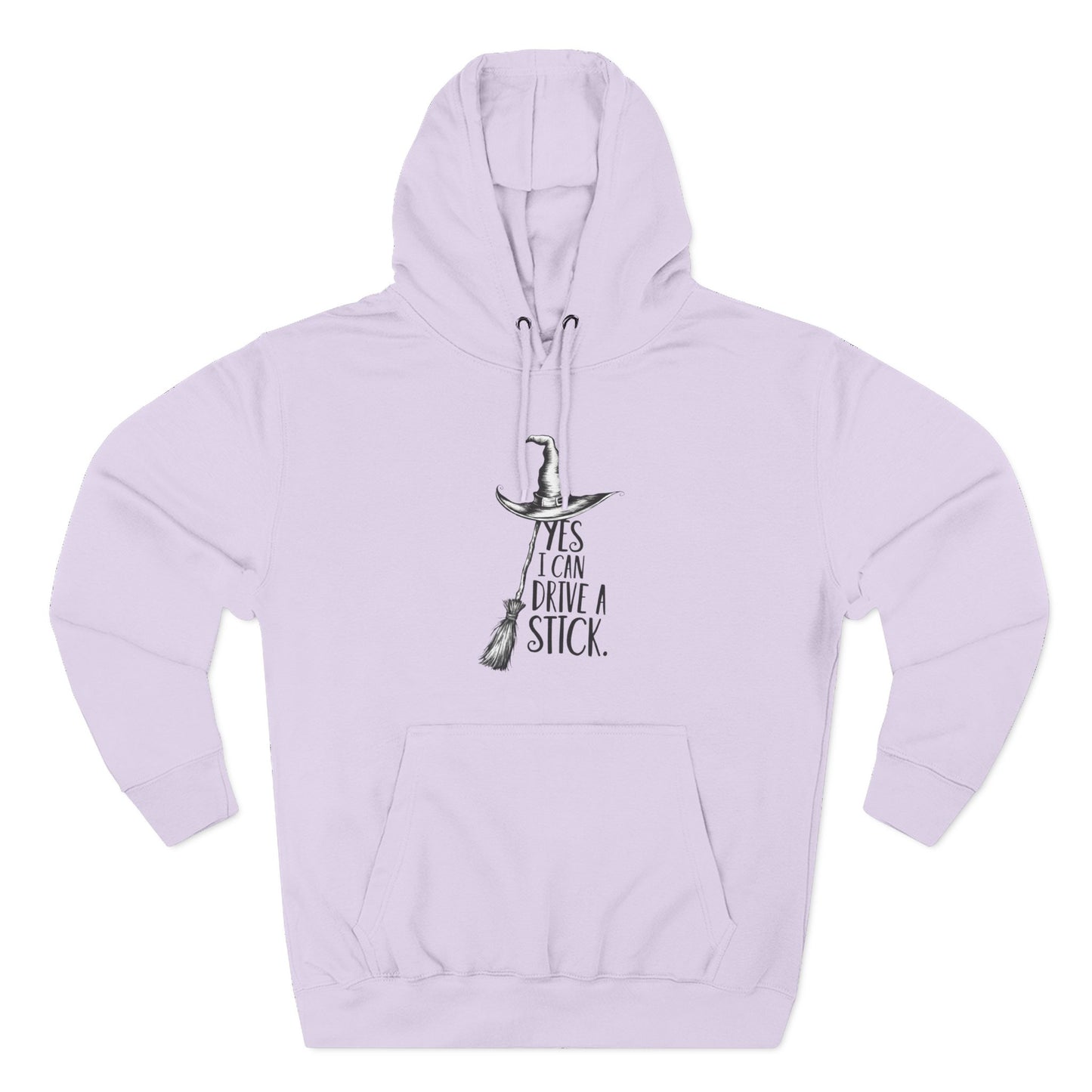 Fleece Hoodie - Funny Witch Can Drive Stick