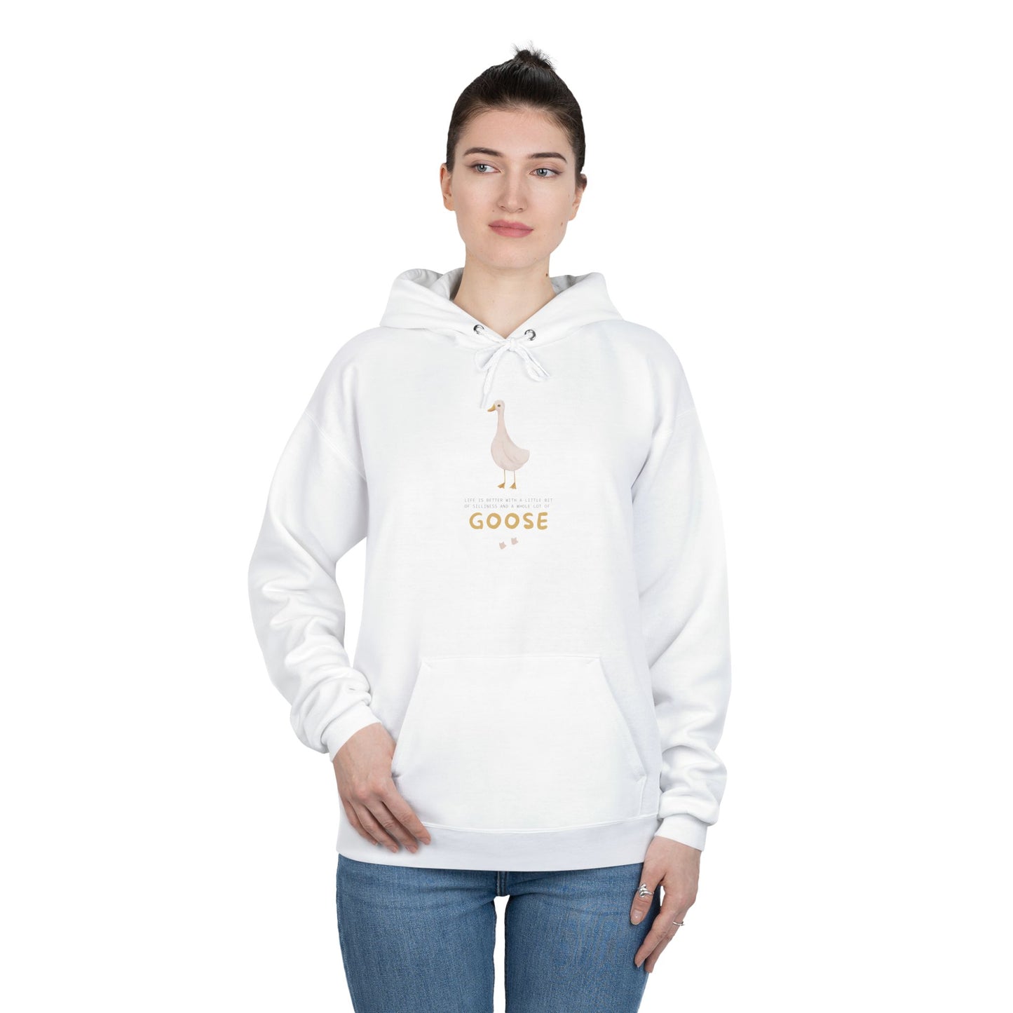 Eco-Friendly Goose Pullover Hoodie | Comfortable & Stylish Sweatshirt for Goose Lovers, Eco-Conscious Gifts, Casual Wear, Unisex Apparel