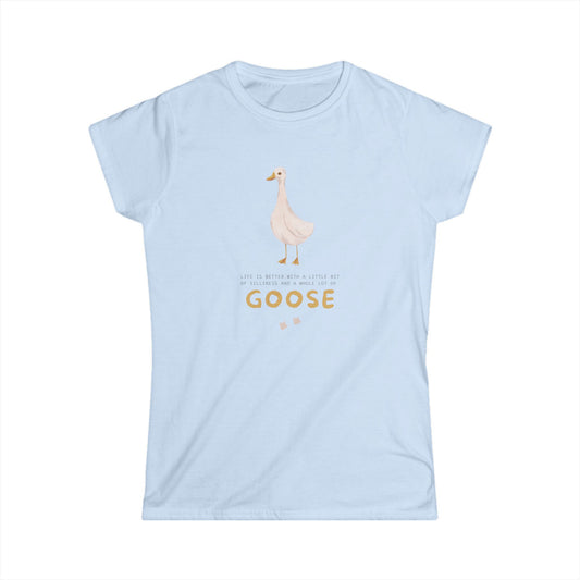 Women's Cute Goose Graphic Tee, Whimsical Animal Shirt, Gift for Bird Lovers, Casual Outfit, Birthday Present, Eco-Friendly Fashion