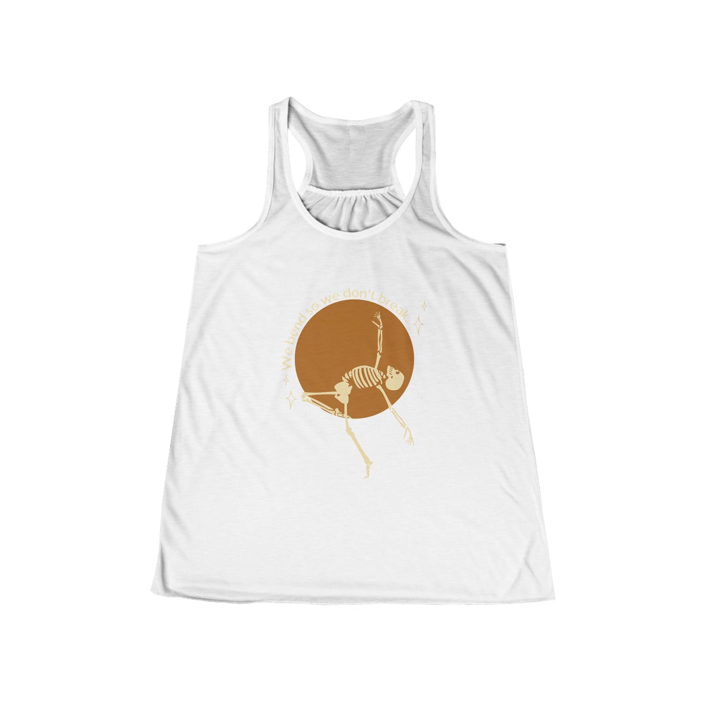 Chic Skeleton Graphic Tank for Women, Summer Top, Festival Wear, Yoga Shirt, Bohemian Style