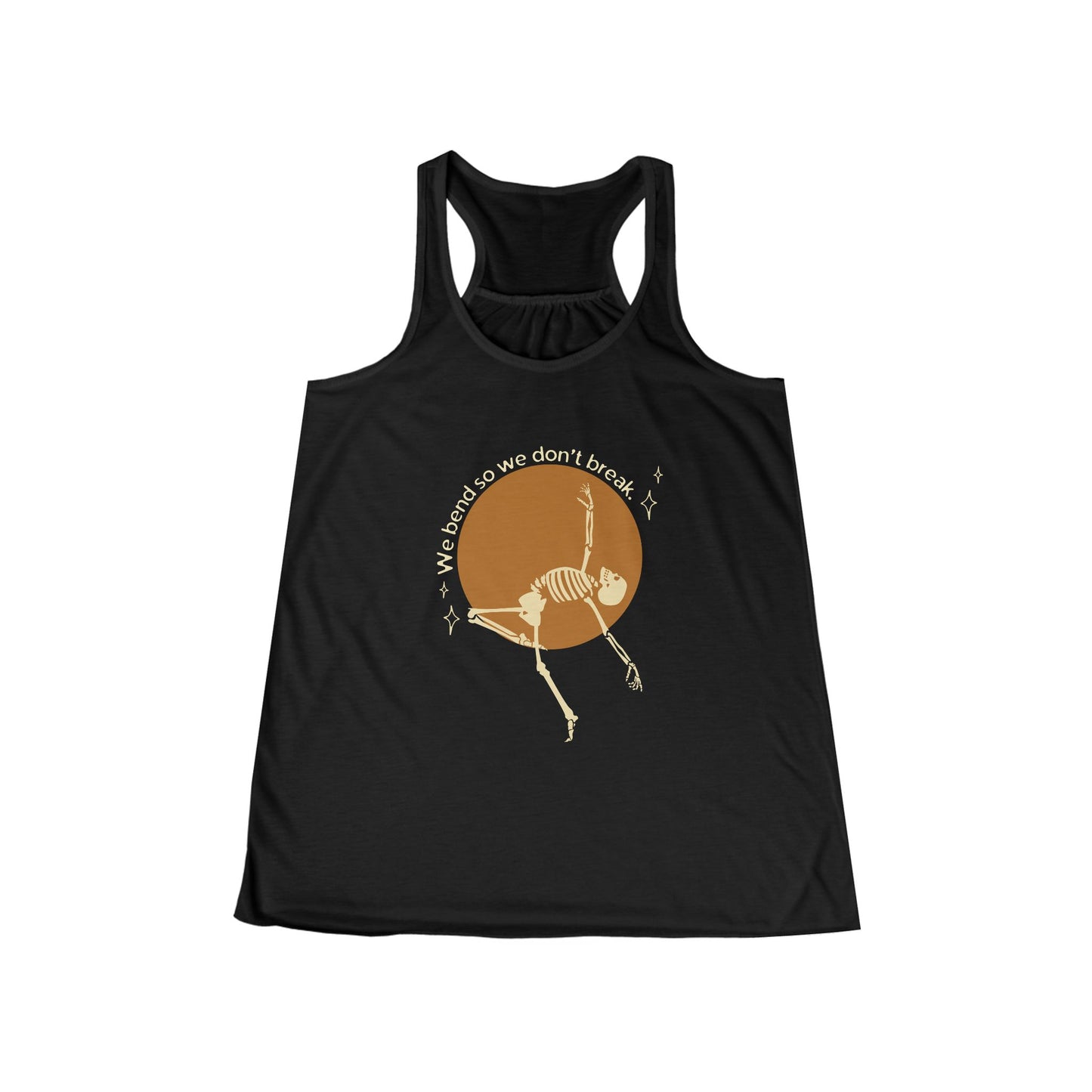 Chic Skeleton Graphic Tank for Women, Summer Top, Festival Wear, Yoga Shirt, Bohemian Style