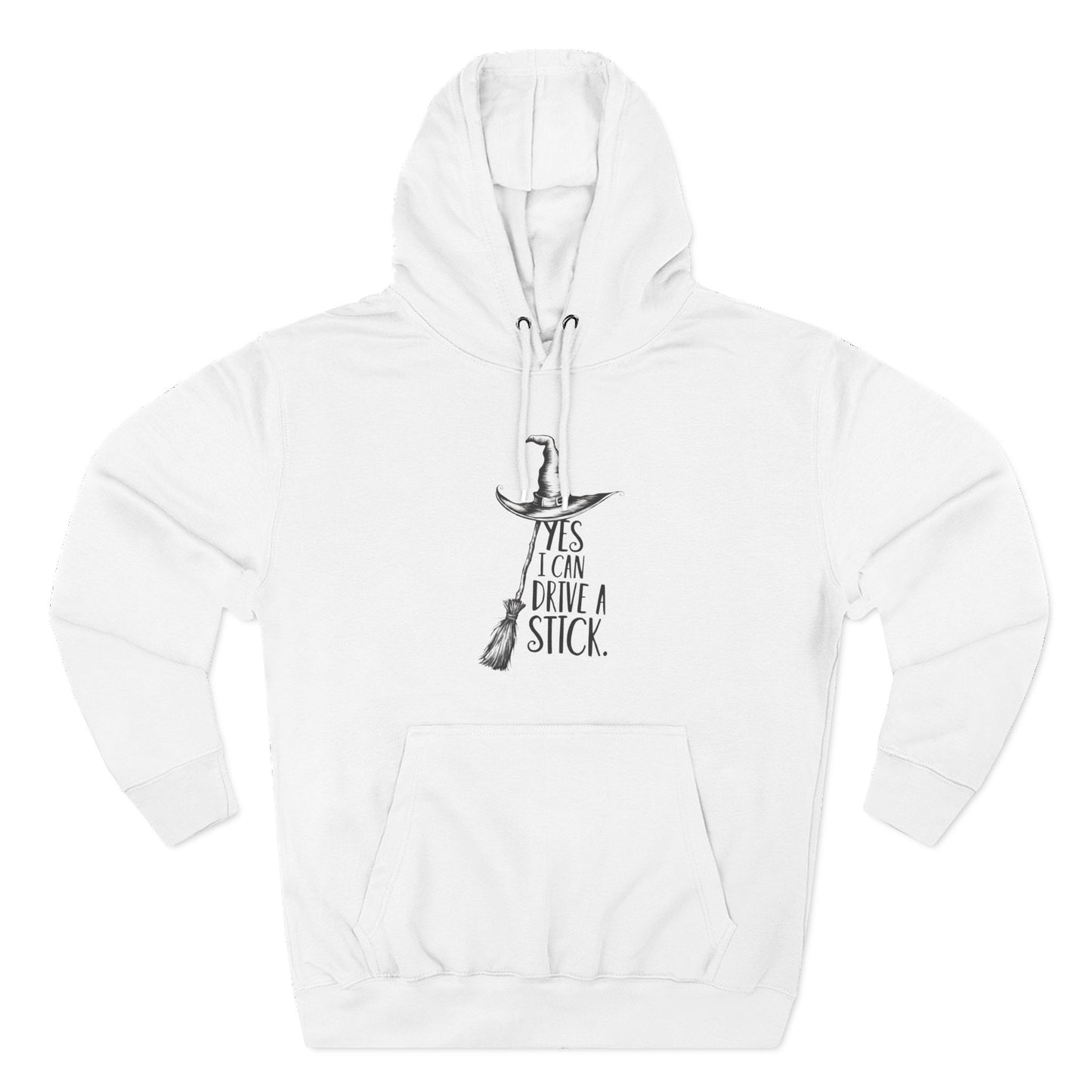 Fleece Hoodie - Funny Witch Can Drive Stick