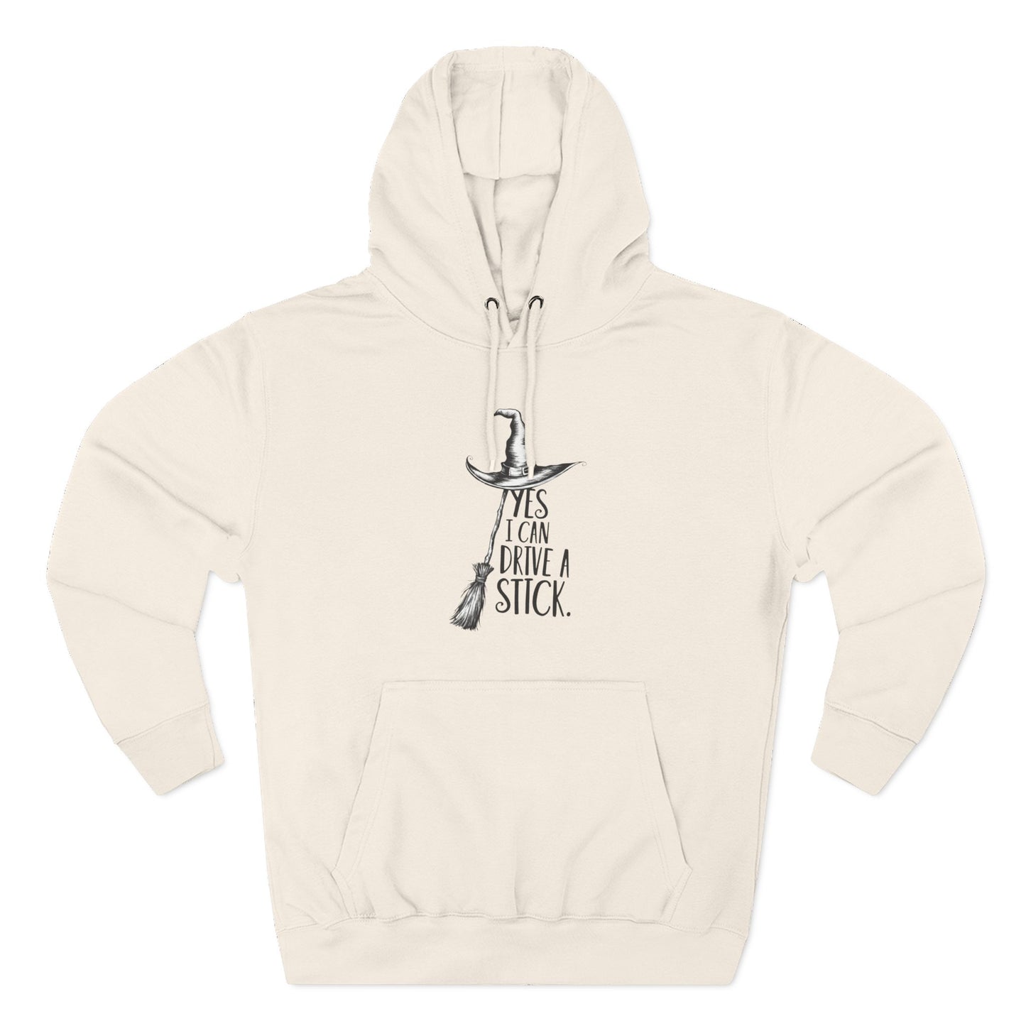 Fleece Hoodie - Funny Witch Can Drive Stick