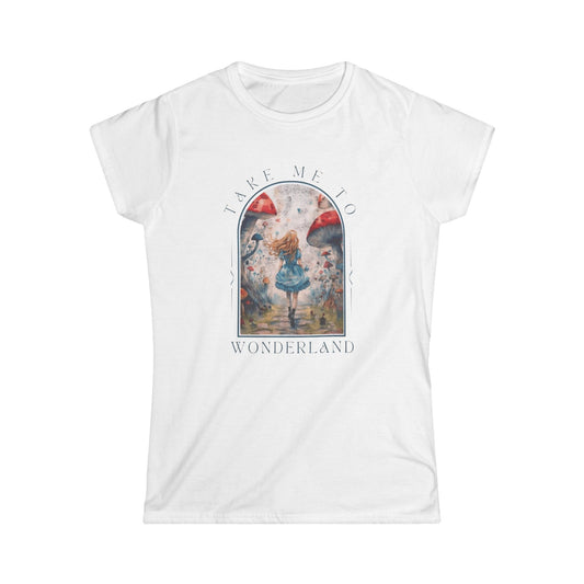 Whimsical Wonderland Women's Tee, Comfortable Graphic Shirt, Alice in Wonderland Themed Top, Cute Gift for Book Lovers, Casual Chic Style