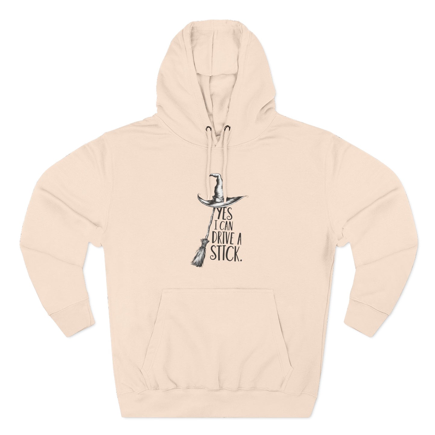 Fleece Hoodie - Funny Witch Can Drive Stick