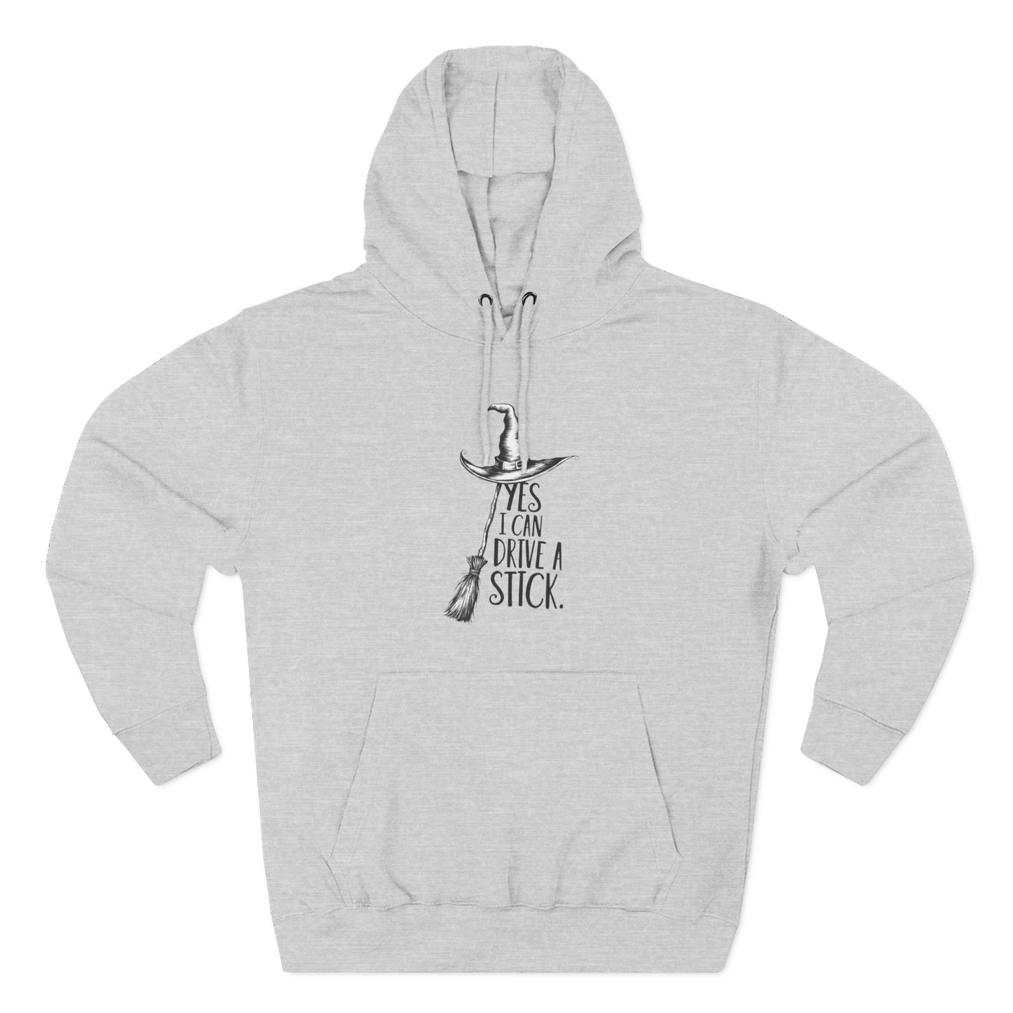Fleece Hoodie - Funny Witch Can Drive Stick