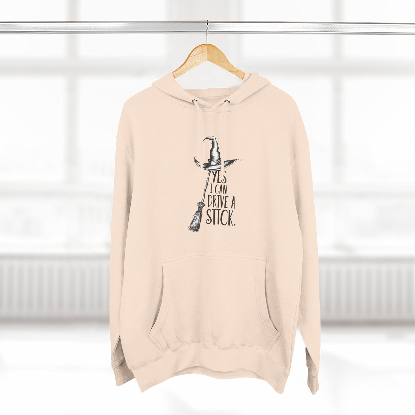 Fleece Hoodie - Funny Witch Can Drive Stick