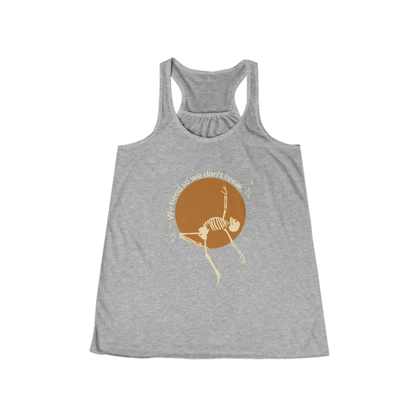 Chic Skeleton Graphic Tank for Women, Summer Top, Festival Wear, Yoga Shirt, Bohemian Style