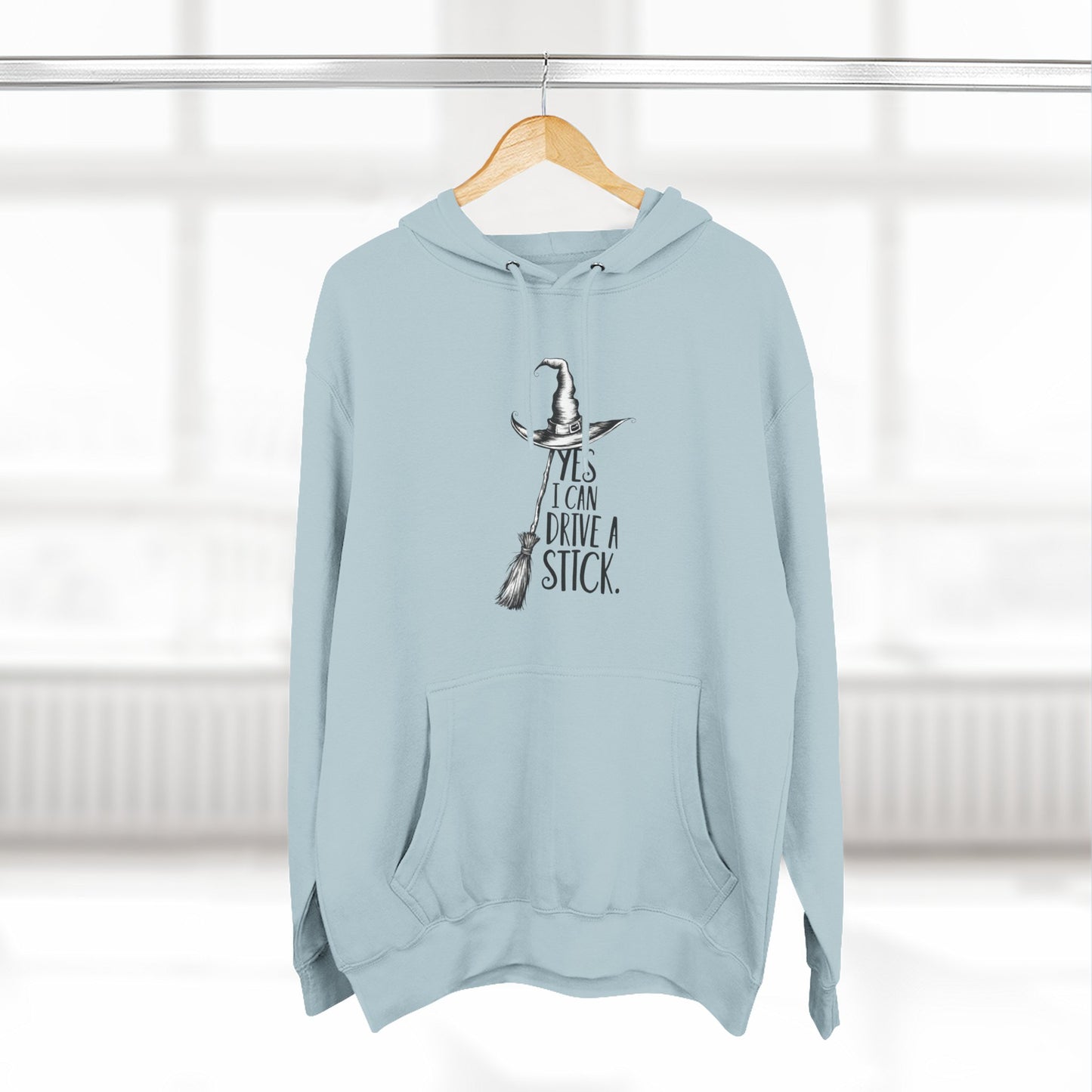 Fleece Hoodie - Funny Witch Can Drive Stick