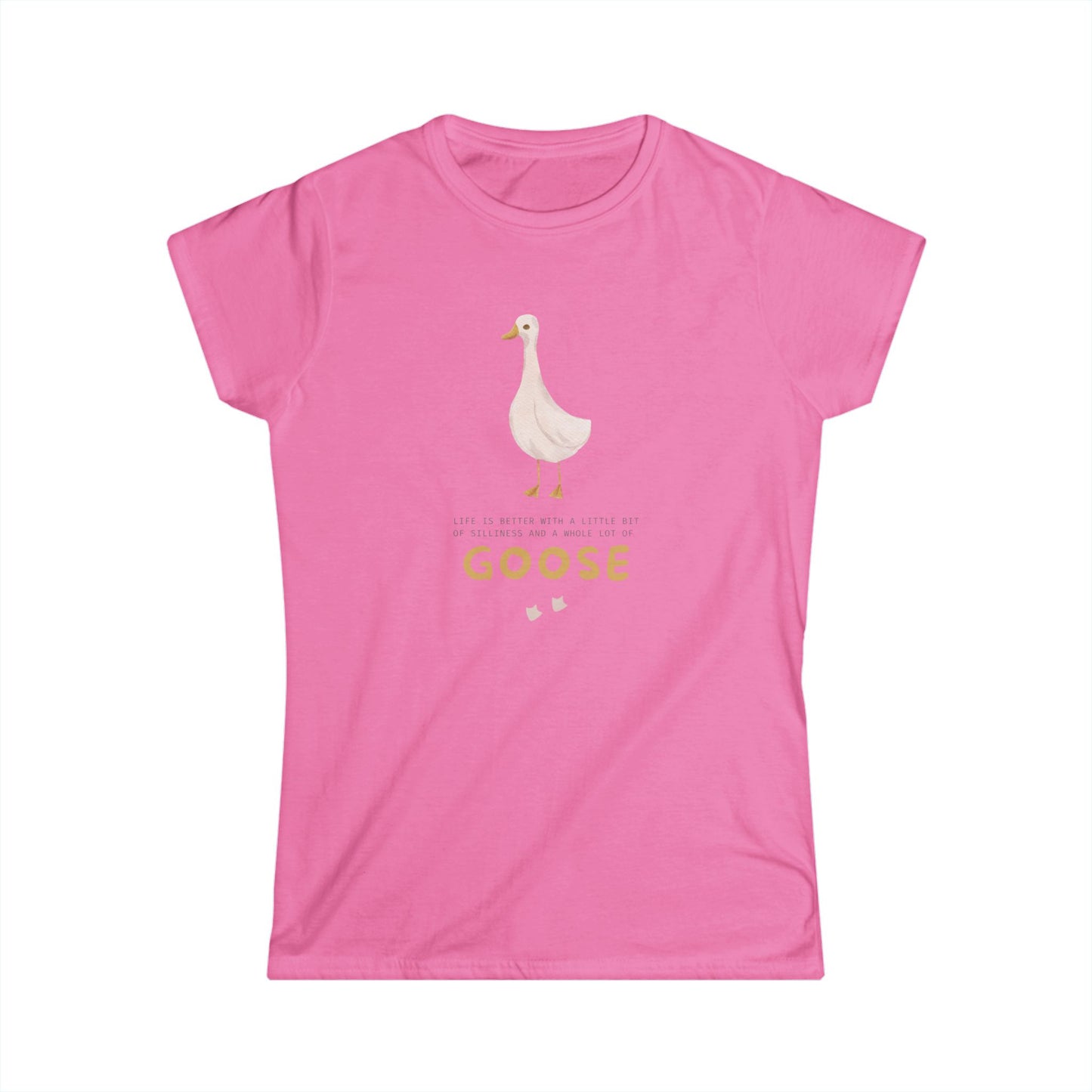 Women's Cute Goose Graphic Tee, Whimsical Animal Shirt, Gift for Bird Lovers, Casual Outfit, Birthday Present, Eco-Friendly Fashion