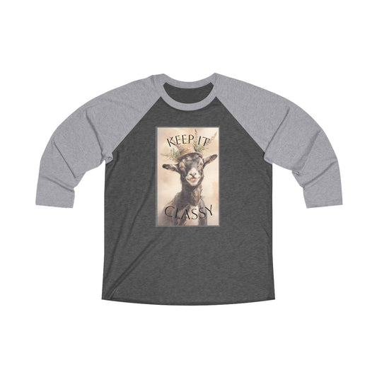 Keep It Classy Goat T-Shirt, Funny Animal Tee, Unisex Raglan Shirt, Perfect Gift for Goat Lovers, Casual Everyday Wear, Animal Lover Apparel