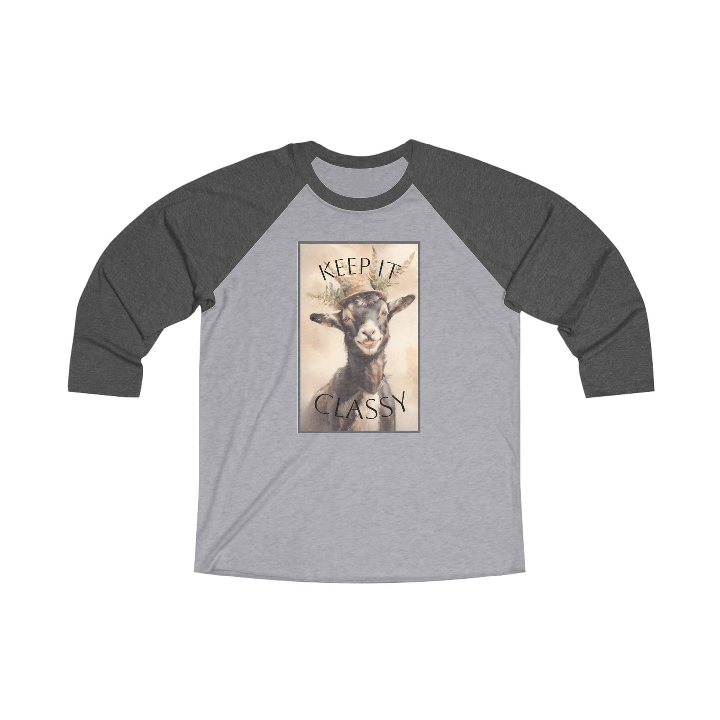 Keep It Classy Goat T-Shirt, Funny Animal Tee, Unisex Raglan Shirt, Perfect Gift for Goat Lovers, Casual Everyday Wear, Animal Lover Apparel