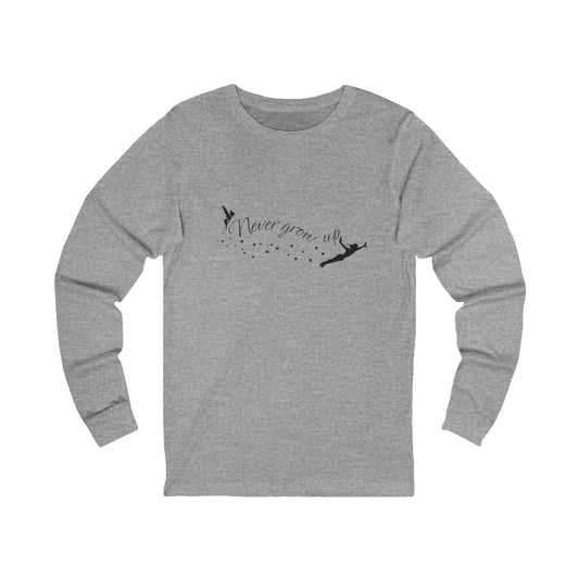 Long Sleeve Tee - Peter Pan Panels Never Grows Up Design